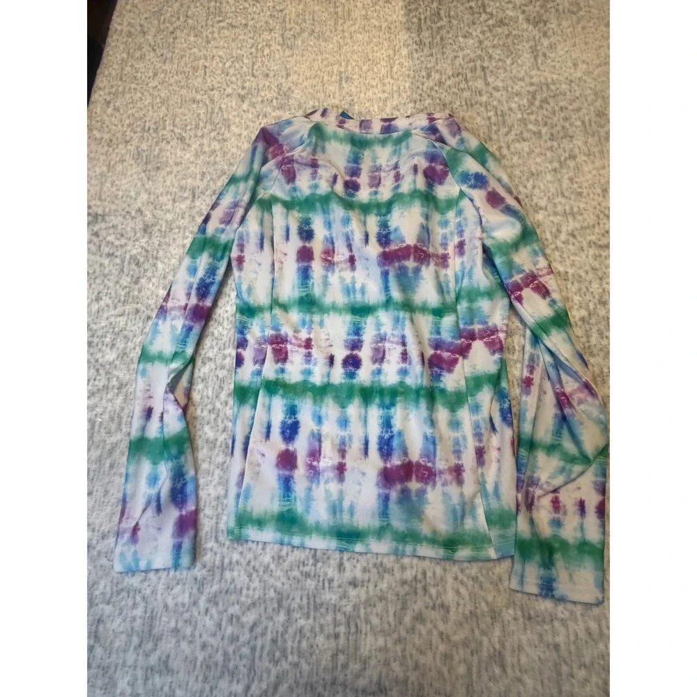 DSG Girls LS Rash Guard Long Sleeve Tie Dye Multi UV Protection‎ XL